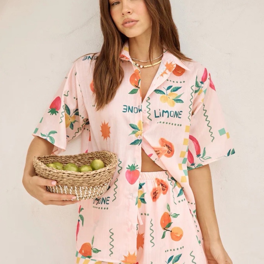 By Frankie Frutta Fresca lounge set lemon strawberry XS